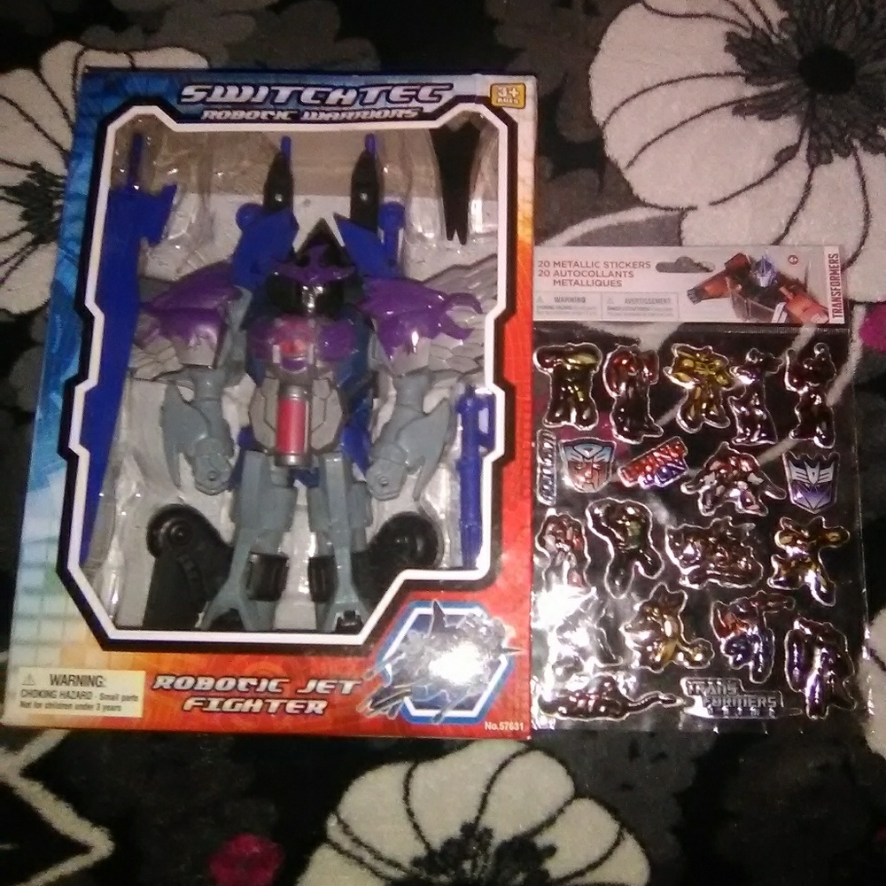 Transformers collectors with transformers stickers